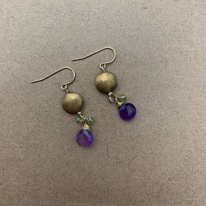 Semiprecious amethyst and citrine earrings